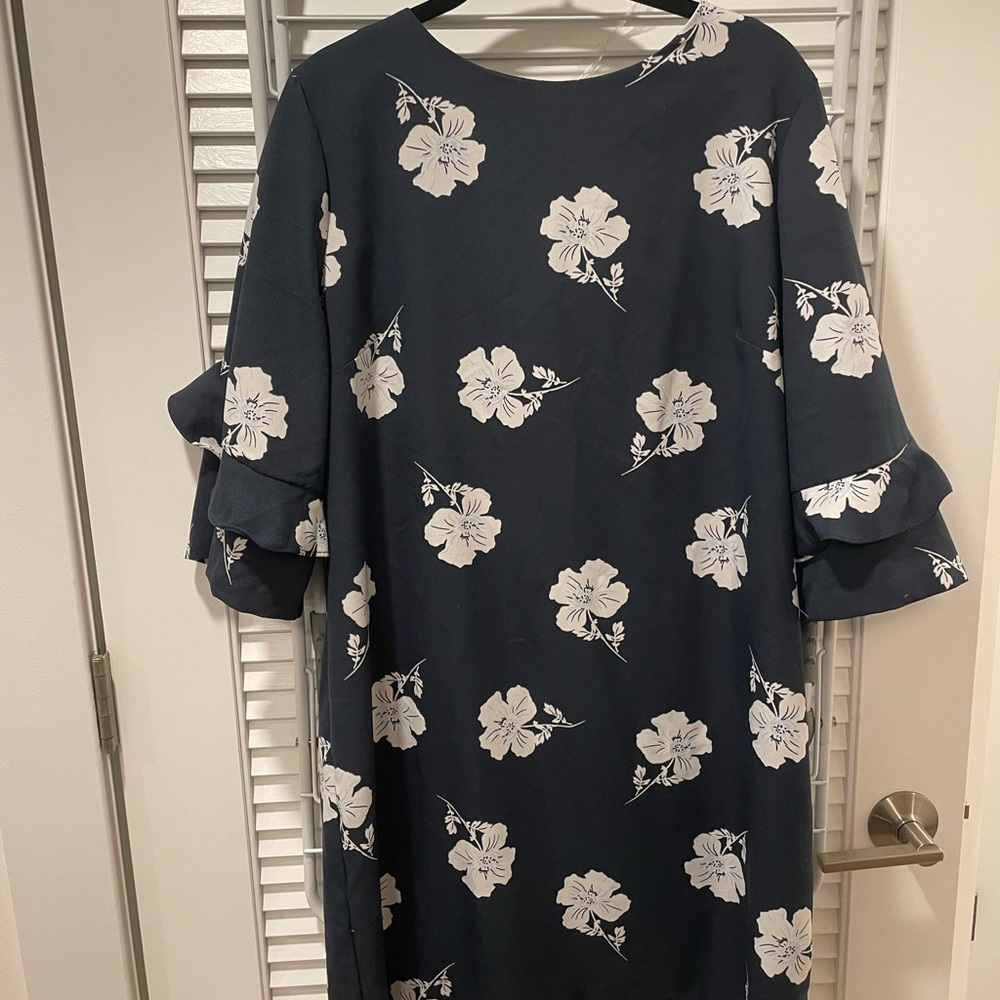 Navy Floral Banana Republic Dress